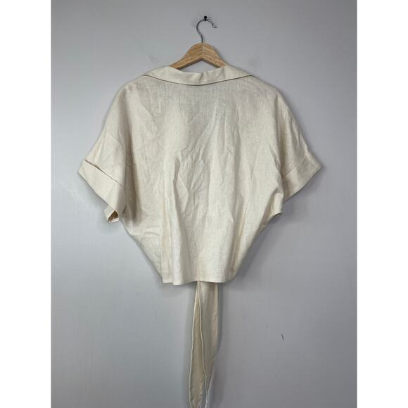 NWT Just Bee Queen Chiara Wrap Cropped Top Women's Vanilla Size: Medium - Picture 7 of 8